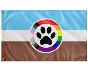 Furry Progress Pride Wall Flag |  Single-Reverse | 36x60"