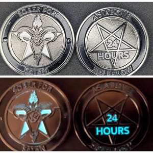 Sober for Satan Sobriety Münzen | 24 Stunden - 25 Jahre | Soft Enamel Nüchternheit Token/Chips
