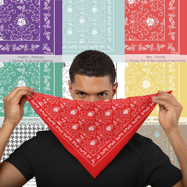 Hanky Code Bandanas Gay/fetish Flagging Kink and Lgbt Etsy