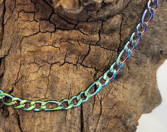 Rainbow Figaro Chain Bracelet | Single or Double-Strand Chain | Jewelry and Accessories