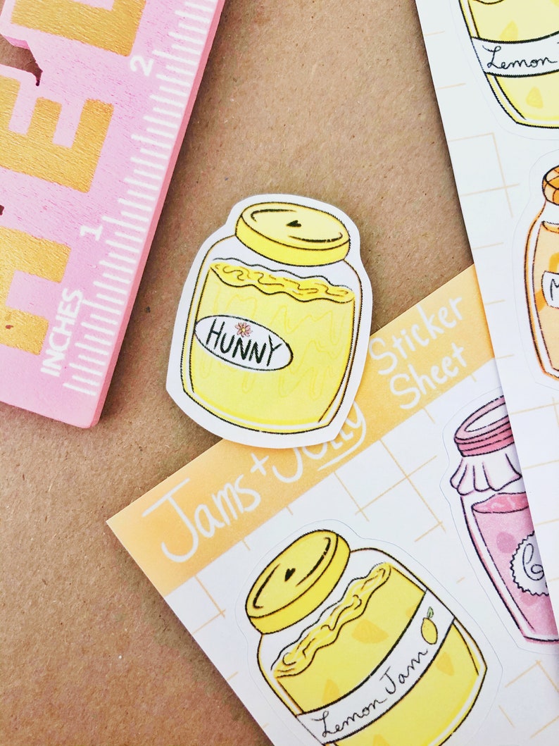 Jam and Jelly Stickers Cute Kawaii Accessories Kids Paper Etsy