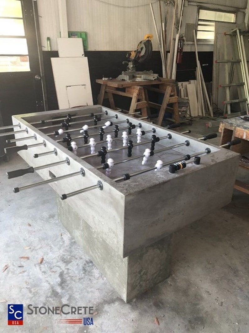 All concrete outdoor Foosball table w/ equipment and LED's Etsy