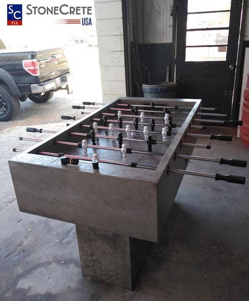 All concrete outdoor Foosball table w/ equipment and LED's Etsy
