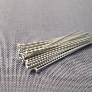 Sterling Silver Head Pins: 24 or 26 Gauge, 1-Inch DIY Jewelry Findings