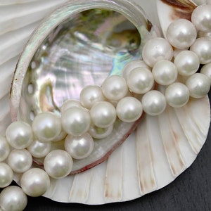 11-13mm Rare Nearly Round Natural White Edison Baroque Pearl Beads,Limited Edition Beautiful Lustrous Genuine Natural Color Pearls (1197-BQ)