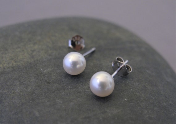 Boucles D’oreilles Perles D’eau Douce Blanc 7mm – Argent 925, Lot De 5 Paires