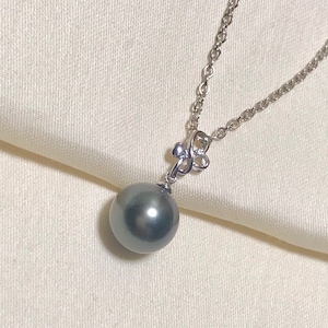 Sterling Silver Cubic Zirconia Flower Pendant Bail for Half Drilled Pearls
