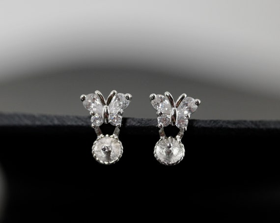 Orecchini Grigi Eleganti Orecchini A Perno In Argento Sterling 925 - Foto 7