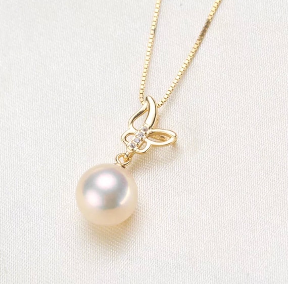Butterfly Pearl Pendant Necklace and Earrings Set 925 Sterling Silver NEW
