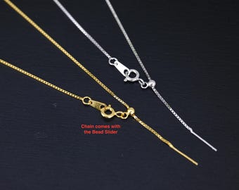 Collar de cadena de plata esterlina de 18 pulgadas con enhebrador y deslizador de cuentas (5110-NK)