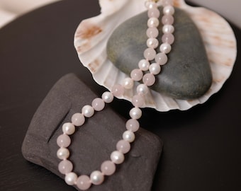 Collier En Quartz Rose Réglable – Argent Massif 925, Pierre Naturelle, Création Française