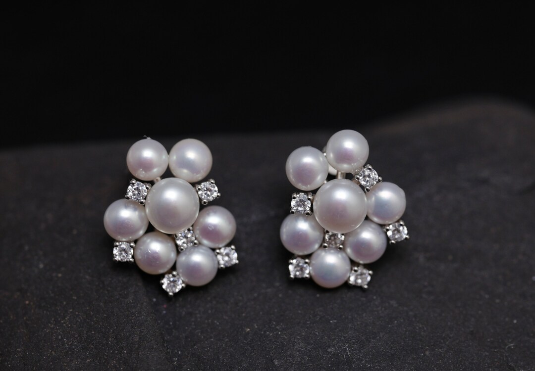Hook Earrings Jan Logan Pearl Earrings Freshwater Pearl Cluster