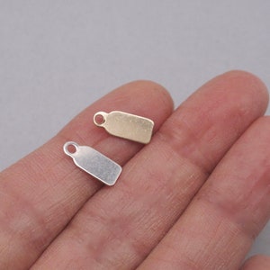 Sterling Silver Rectangle Stamping Blank: 14k Gold Filled Plate (9x5mm)