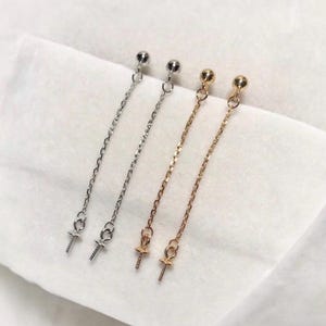 Sterling Silver Pearl Drop Earring Component: 3mm Ball Post, 42mm Long