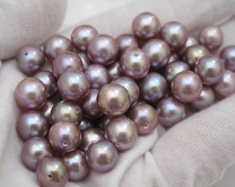 1 PC - AAAA Lustrous Freshwater Pearl: Mauve Pink, Rose, Peach - 8-9mm (1048-FP)