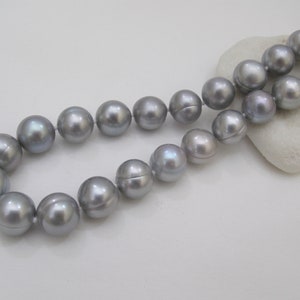 17/18/20 Inch Lustrous Silver Gray Ringed Freshwater Pearl - Etsy