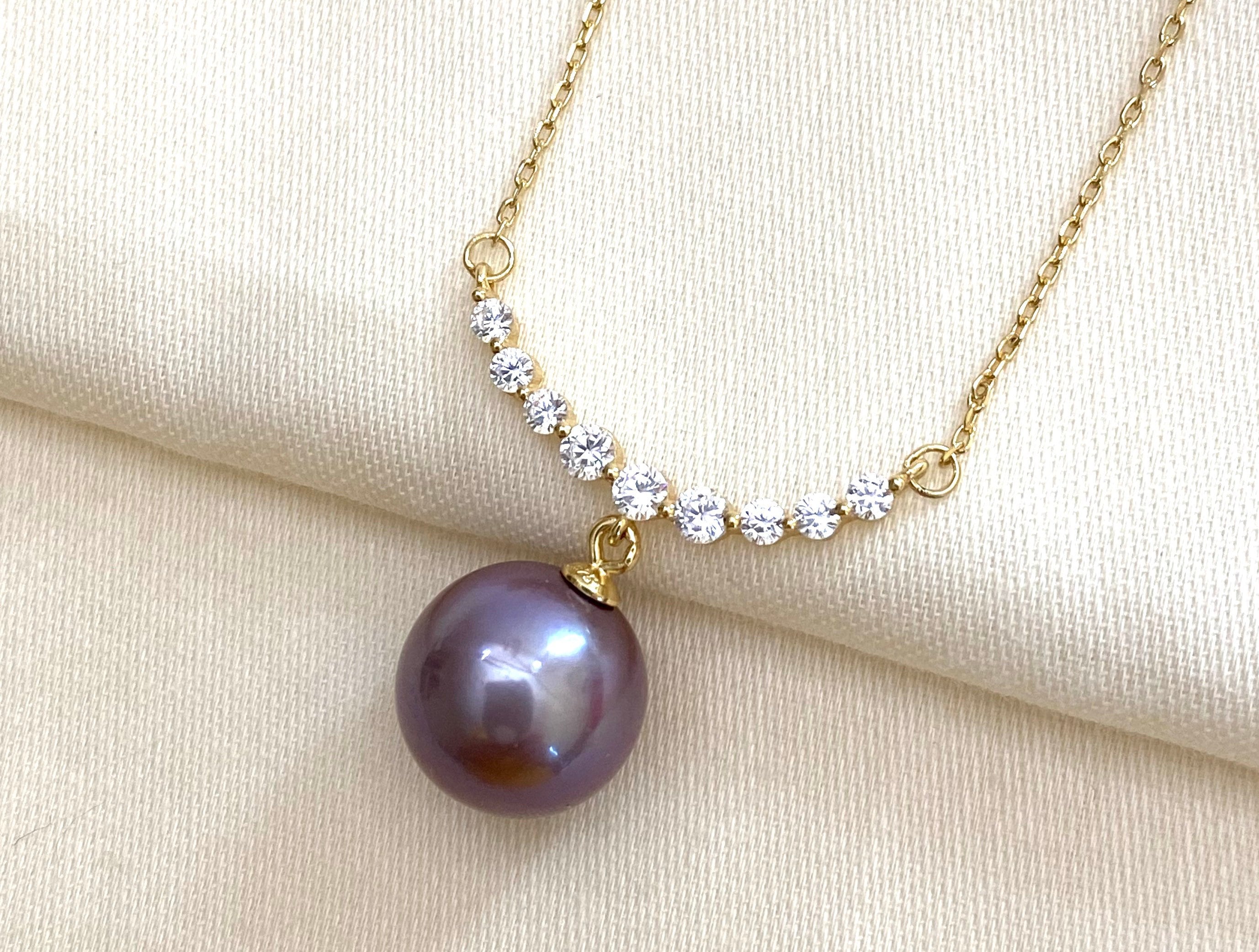 Cubic Zirconia Sterling Silver Bar Necklace: DIY Pearl Jewelry Supplies