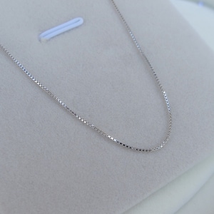 Collar de cadena de caja de plata esterlina de 16-18, 20 o 24 pulgadas: Collar de cadena de caja de plata maciza .925 (213-NK)