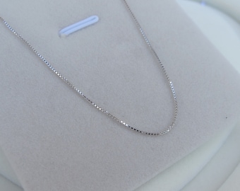 Sterling Silver Box Chain Necklace: Solid .925 Silver
