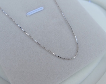 16-18, 20 OR 24 Inch Solid .925 Sterling Silver Box Chain Necklace,Sterling Silver Box Chain Necklace,925 Solid SilverChain Necklace(213-OF)