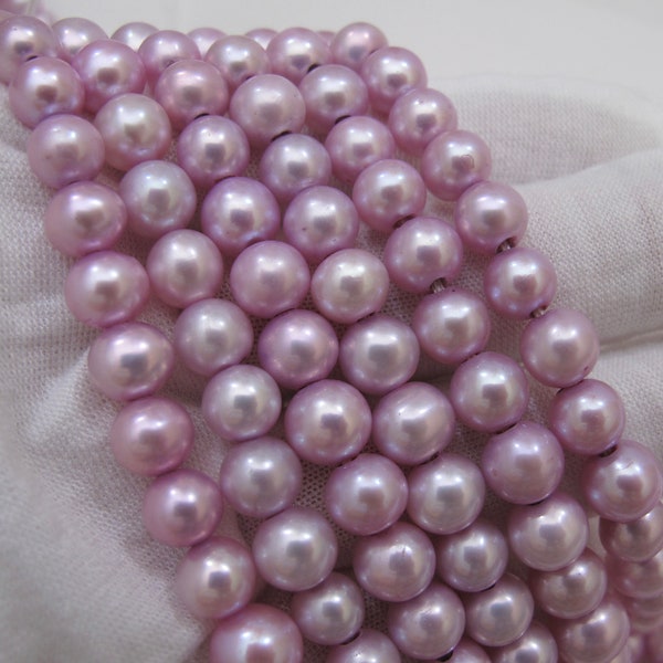 6.5-7mm Beautiful Lavender/Lilac Pink Potato Freshwater Pearl Beads,Beautiful Luster Genuine Cultured Lavender Freshwater Pearls (967A-FP)