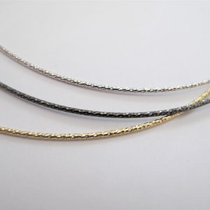 Sterling Silver Omega Chain Necklace: Adjustable Choker, Gold, Oxidized Silver