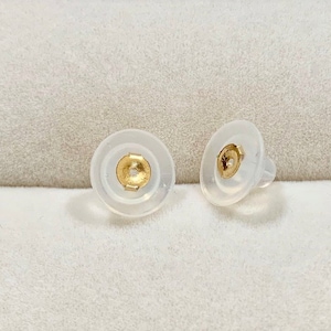 18K Gold Ohrring Verschlüsse mit Silikon: Schwere Ohrstecker Unterstützung (ein Paar)