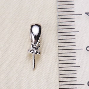 925 Sterling Silver Pearl OR Gold Vermeil Simple Peg Pendant Bail Settings : DIY Jewelry Mounts Findings for Half Drilled Pearls (363-NF)