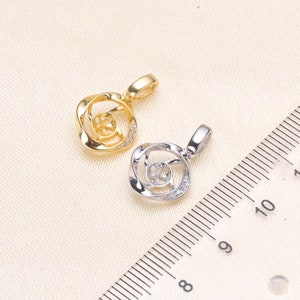 Sterling Silver Pearl Pendant Setting with CZ: DIY Jewelry (5mm Cup)
