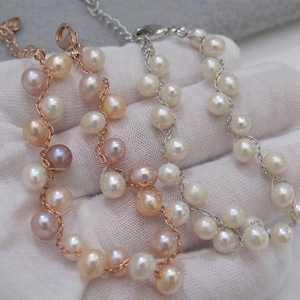 Multi Color Pearl Bracelet: Adjustable Freshwater Pearls
