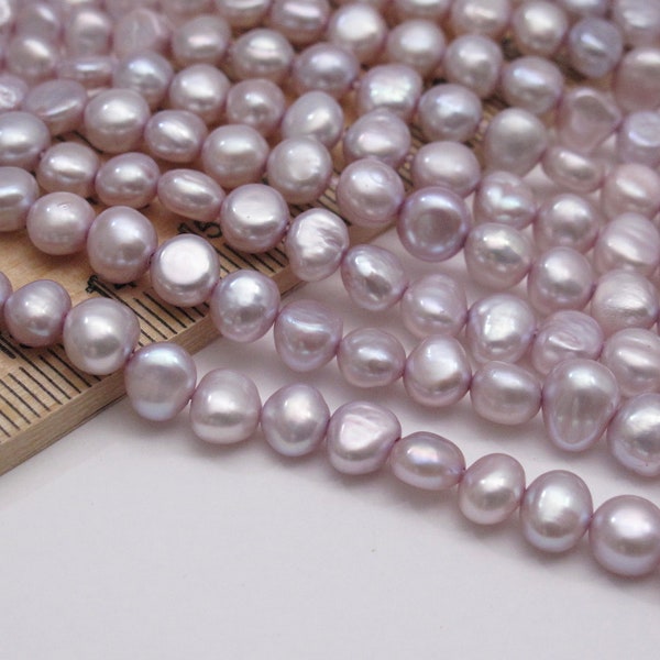 5-6mm High Luster Pretty Light Lilac Purple Potato Nugget Pearl Beads,Genuine Freshwater Nugget Pearls,Cultured Lilac Nugget Pearls(1089-FP)