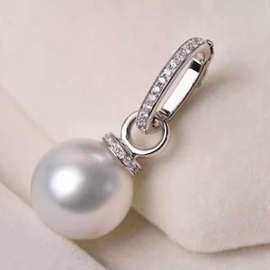 Rehausseur de pendentif perle en argent sterling avec accent zircone cubique : monture et accessoires de bijoux en perles à faire soi-même (perle non incluse) (5061-NF)