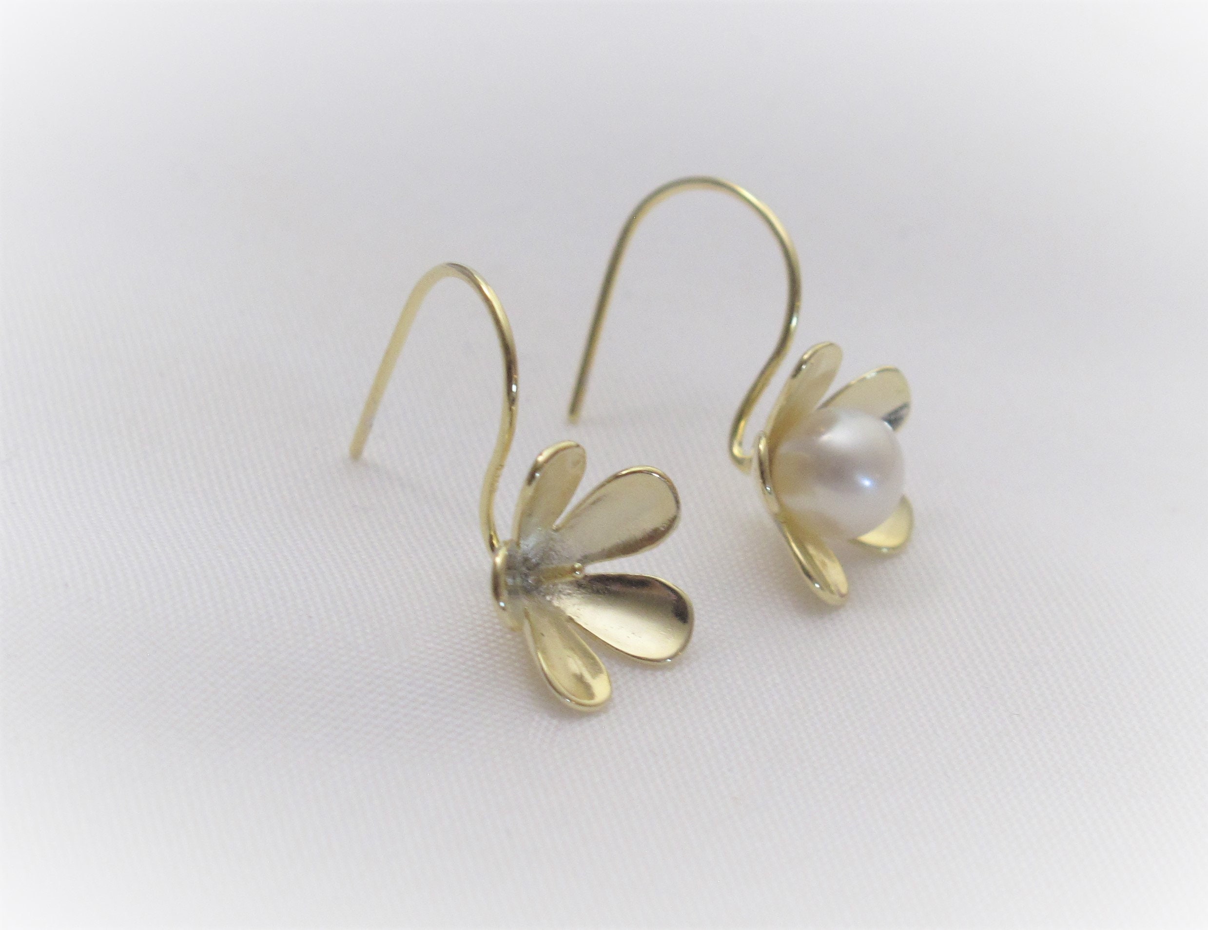 Silver Flower Earring Hooks, S925 Silver Earring Hooks for Jewelry Making,  Cross Earring Hooks With Loop, Leaf Ear Wire 