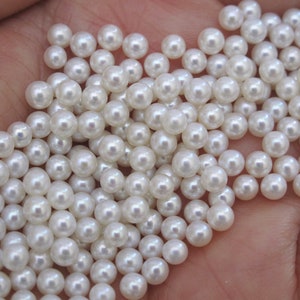 AAA White Freshwater Seed Pearls 3.5-4mm: Undrilled or Half-Drilled