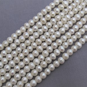 6-6.5mm Large Hole Natural White Potato Pearl Beads 1.8/2.2mm - Etsy
