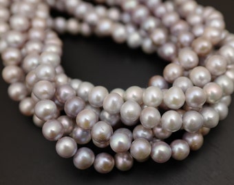 8.5-10mm Beautiful Rare Natural Seaweed Mauve Gray Potato Pearl Beads,Limited Edition Genuine Natural Multi Color Freshwater Pearls (845-FP)