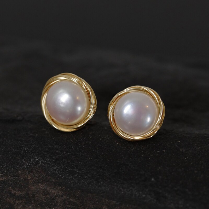 Beautiful Pearl Beaded Studs main image 1