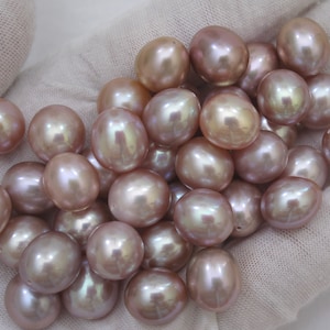 1 PC - 9,5-10 mm beste glans mooie AAA ovale rijst natuurlijke mauve roze parels, halfgeboorde echte natuurlijke roze zoetwaterparels (1172-FP)
