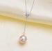 925 SterlingSilver OR Gold with 4mm Cubic Zirconia Necklace w/Chain Setting for Half Drilled Pearls, DIY Necklace Jewelry Supplies (NF-544) 