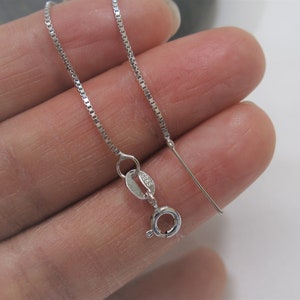 Sterling Silver Box Chain Threader Bracelet - 7.5 Inch