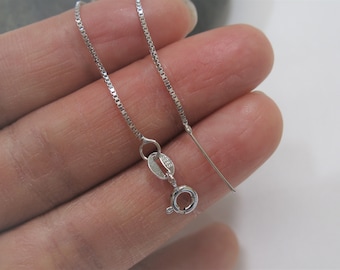 Collar con enhebrador de cadena de plata de ley 925 de 24 pulgadas con extremo de pasador: Joyería DIY para estilo de perlas flotantes, suministros para manualidades (5086-NK)