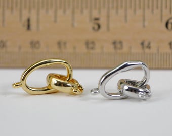 1 SET Silver/Gold Plated Round Clasp with Oval Ring, DIY Necklace/Jewelry Clasps, Wholesale Pearl Findings, Pearl Necklace Clasp  (5120-NF)