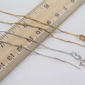 Sterling Silver Box Chain Threader Necklace: 18 inch Pin End