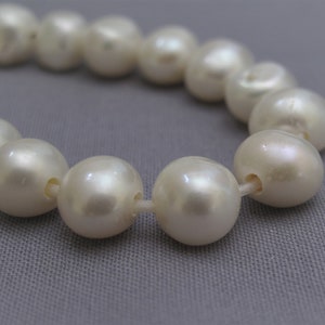 White Freshwater Pearl Strand: Potato Nugget Beads (8.5-9mm)