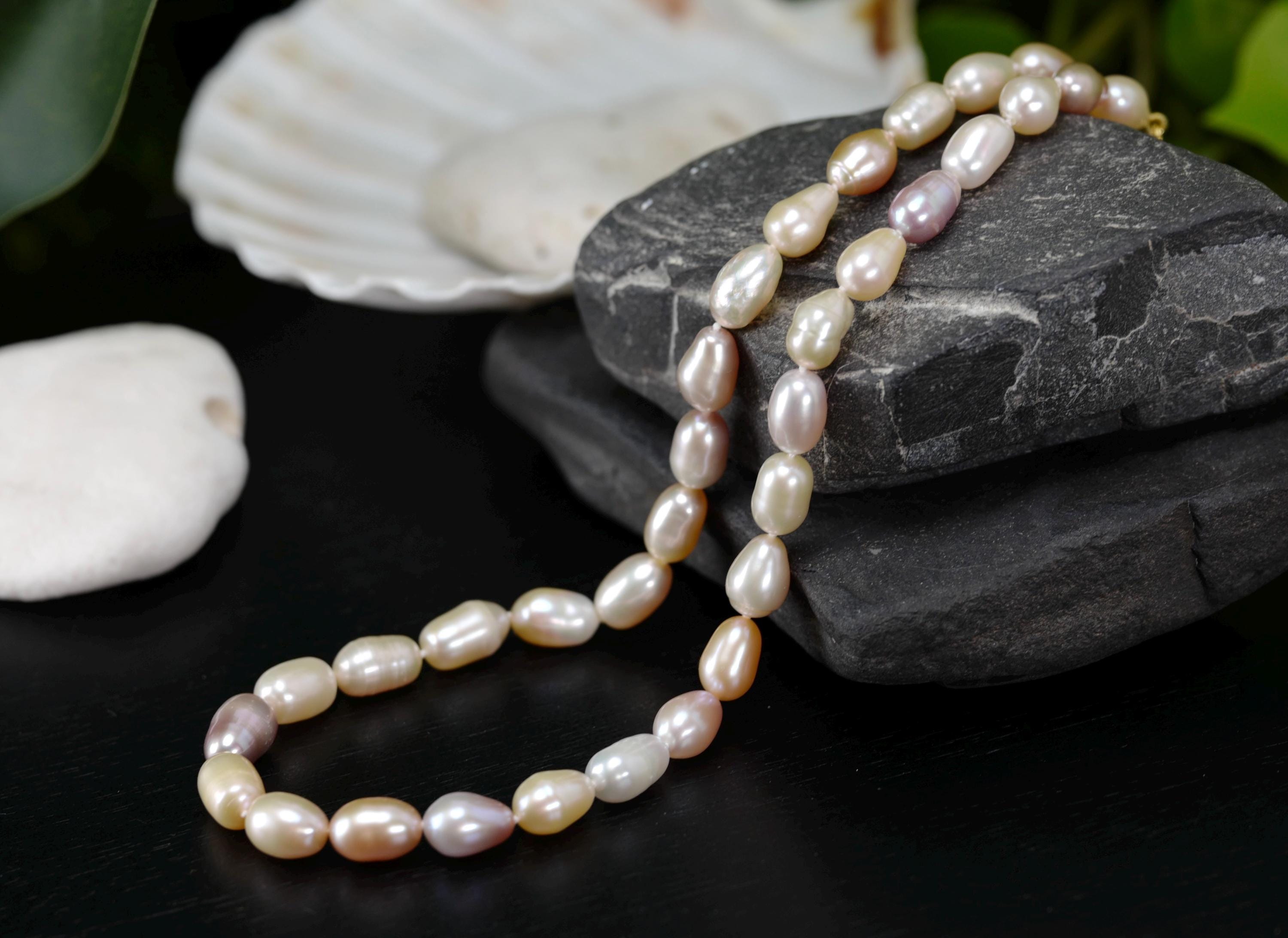 Multi colored freshwater pearl necklace - Etsy 日本