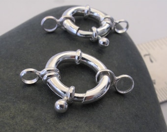Silver Lobster Clasps, Silver Spring Ring Clasps, Silver Claw