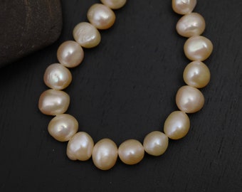 Blush Pink Freshwater Pearl Strand: 9-10mm Potato Nugget Beads (018-FP)