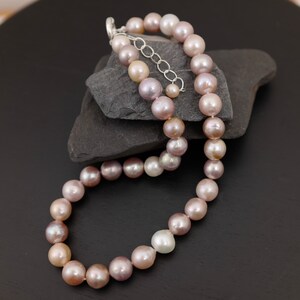 Natural Multi Pink Baroque Pearl Necklace, Genuine Cultured Pearl Necklace, Bridal Pearl Necklace, Hand Knotted Pink Pearl Necklace3096-NK image 4