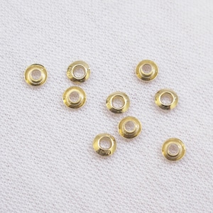 2 PCS Solid 18k Gold/White Gold 3mm Bead Grommet Cap for 1.8mm Hole Pearl,DIY Jewelry Findings,18k Gold FloatingPearl Setting Mounts(805-NK)