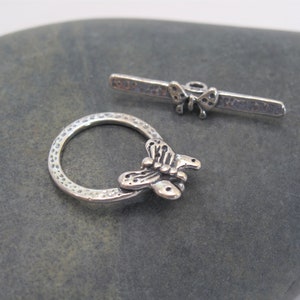 Sterling Silver Butterfly Toggle Clasps: DIY Jewelry Findings (17mm)